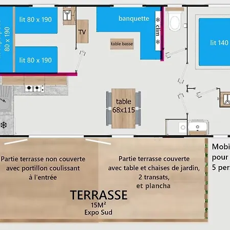 Campsite Mobil-home Climatise - Terrasse Et Portillon - Proche Ocean *