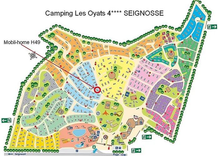 Кемпинг Mobil-Home Camping 4 Etoiles Plage A 800M Terrasse Vegetalisee Piscine Сеньос