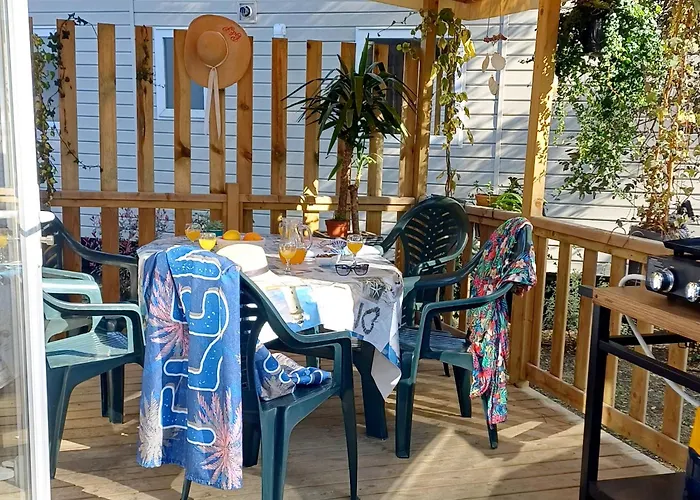 Кемпинг Mobil-Home Camping 4 Etoiles Plage A 800M Terrasse Vegetalisee Piscine *